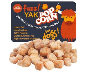 Fuzzl Natural Yak Chew Bites 120g Large Pack - Premium Dog Treats With Turmeric and Himalayan Yak Milk - Long Lasting Training Chews for Dogs - Healthy Dog Treats