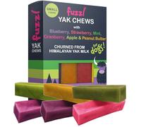 Fuzzl - Pack of 6 Small Mixed Flavour Yak Chews for Dogs | Blueberry, Strawberry, Cranberry, Mint, Apple, Peanut Butter | Natural Himalayan Cheese Treats | Long-Lasting Dental Chews for Small Breeds