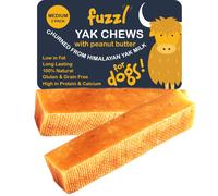 Fuzzl Peanut Butter Yak Chews for Dogs 2 Pack - Natural Dog Treats Wit