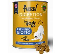 Fuzzl Pre Probiotic Digestion Supplement Treats for Dogs - Science Backed, UK Made and Vet Approved - Improve Gut Health, Immune Support, Sensitive Tummys, Smell - 60 Chews
