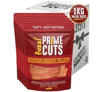 Fuzzl Prime Cuts 100% Natural Chicken Breast Fillets 1kg - High Protein, Low Fat Dog Treats - Gluten & Grain Free, Supports Dental Health, Nothing Artificial 5x200g Value Pack