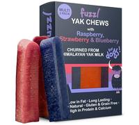 Fuzzl Raspberry, Strawberry, Blueberry Yak chews for Dogs Box 3 225g | Natural Himalayan Yak Cheese Treats | Long-Lasting, Grain-Free, Antioxidant & Vitamin-Rich Dental Chews