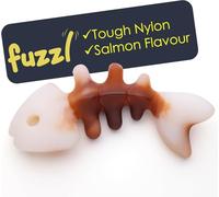 Fuzzl Seriously Tough Fish Nylon Chew Toy Salmon Flavour Nylon Dog Chew Toy Tough Dog Toys for Extreme Chewers Fish Dog Bone Long Lasting Dog Chew Puppy Toys