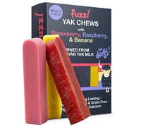 Fuzzl Strawberry, Raspberry, Banana Yak chews for Dogs Box 3 225g | Natural Himalayan Yak Cheese Treats | Long-Lasting, Grain-Free, Antioxidant & Vitamin-Rich Dental Chews