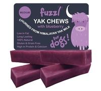 Fuzzl Yak Chews Blueberry 4 Pack Medium - Himalayan Yak Chews for Dogs - Natural Dog Chew