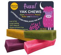 Fuzzl Yak Chews Blueberry, Strawberry, Apple, Peanut Butter 4 Pack Med