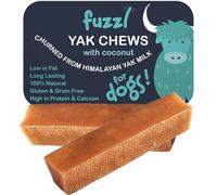 Fuzzl Yak Chews for Dogs - 2 Pack 140g Coconut - Premium Natural Dog Treats with Himalayan Yak Milk - Yak Chew No Hide Dog Food Natural Dog Chews Long Lasting Dog Dental Sticks and Dog Dental Chews