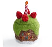 Fuzzwoof Dog Happy Birthday Cake Singing Toy with Crinkle, Stuffed Plush Puppy Present for Birthday Party, Dog Toy for Small Medium Large