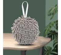 Fuzzy Ball Hand Towel, Hand Towel Bath with Skin Friendly Hanging Wipe, Absorbent, Soft Fluff Drying for Household, Bathroom, Kitchen (Dark Gray)