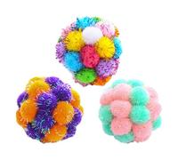 Fuzzy Balls for Cats, Cat Puff Ball Toys, Interactive Cat Toy Balls for Indoor Cats, Enhance Agility and Playfulness, Kitten Toys for Indoor Kittens