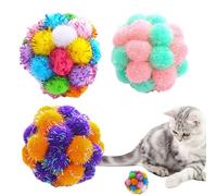 Fuzzy Balls for Cats, Puff Balls Cats Toy, Fuzzy Cat Balls for Exercise and Entertainment, Toys Cat Toys for Indoor Cats Kitten
