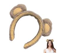 Fuzzy Bear Headband - Skin Care Face Wrap, Cute Make Up Hair Band | Wash Holder for Soft Face Wash, Girls Beauty Cleaning Headwap, Cosplay Costume Accessories, Women - Spa Face Band For