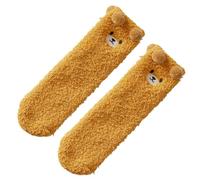 Fuzzy Bear Socks Cartoon Coral Fleece Warm Footwear