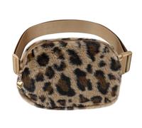 Fuzzy Belt Bag Waist Fanny Pack for Girls Cute Lovely Heart Waist Packs Crossbody Bags for Women Trendy Teen Girl Kids Daughter Sister Her Preppy Girly Stuff Fuzzy Plush Waist Pack Bag, Brown Leopard