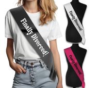 Fuzzy Cactus Finally Divorced! Sash - Adult Divorce Celebration Ribbon, Ex husband, Ex Wife, 160 cm Satin