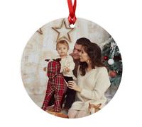 Fuzzy Cactus Personalised Christmas Bauble with Photo - Round Acrylic Tree Ornament Printed with Your Picture or Photo Hanging Decoration