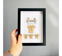 Fuzzy Cactus Personalised Dad's Dream Team Football Family Box Frame Fathers Day Birthday Daddy - Add your family names