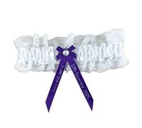 Fuzzy Cactus Personalised Purple Garter - Bride to Be Garters - Something Blue - Wedding or Hen Party
