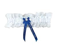 Fuzzy Cactus Personalised Wedding Garter - Something Blue - Bride to Be Garters - Wedding or Hen Party (Royal Blue, Garter Only)