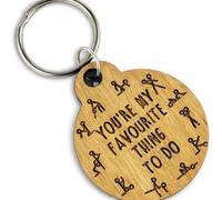 Fuzzy Cactus You're My Favourite Thing To Do Karma Sutra Keyring - Funny Novelty Valentines Day Birthday Boyfriend Girlfriend Friend Joke Gift Secret Santa Rude Joke