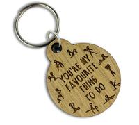 Fuzzy Cactus You're My Favourite Thing To Do Keyring - Cheeky Valentines Birthday Boyfriend Girlfriend Friend Joke Gift Secret Santa Rude Joke