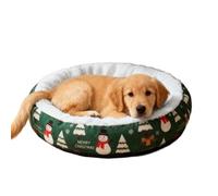 Fuzzy Cat Mat - Soft Round Calming Comfort Christmas Pet Sofa - Puppy Kitten Crate Kennel Bed | for Home Dorm Apartment Living Room Balcony