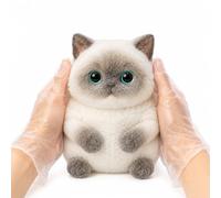 Fuzzy Cat Squishy Toy, Chubby Kitty Squeeze Figure，Calico Pearl - 1 Count