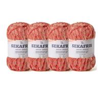 Fuzzy Chunky Chenille Yarn for Crocheting，Soft Plush Yarn for Hand Knitting，Bulky 4x100g （4x49.2yd） Baby Blanket Yarn for Crocheting Amigurumi Yarns，Crochet Fluffy Velvet Yarn (4 Gray Pink)
