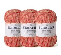 Fuzzy Chunky Chenille Yarn for Crocheting，Soft Plush Yarns for Hand Knitting，Bulky 3x100g（3x49.2 yd） Baby Blanket Yarn for Crocheting Amigurumi，Crochet Fluffy Velvet Yarns (3 Grey Pink)