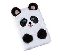 Fuzzy Diary - Cute Panda Sketchbook Stationery With Embroidery Plush Animal Cover | A5 Notebook For Boys, Men, Women, Lady, Friend, Drawing, Writing | Plush Journal, 21x15cm, 1.8cm Thick
