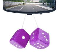 Fuzzy Dice for Car,Plush Dice Rearview Accessories | Small Decorative Car Charm, Fuzzy Interior Ornament for Truck, SUV, Vehicle Decor