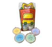Fuzzy Ducks Soap Dough Set, 4 Scented Varieties with Backpack Design Gift Bag, Blue Raspberry, Apple, Banana, Monkey Pumps.