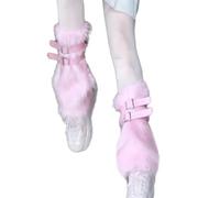 Fuzzy Faux Furs Leg Warmers Furs Long Boots Cuffs Cover Belt Buckle Pair Carnivals Boot Y2K JK Uniform Boots Cuffs