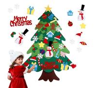Fuzzy Felt Christmas Tree for Kids Toddler,3.28ft Interactive Montessori Felt Christmas Tree Decorations,Green Velcro Xmas Tree with 32 Ornaments for Childrens Xmas Gifts Home Door Wall Window Decor