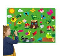 Fuzzy Felt Story Board Set for Kids, Animals Flannel Board, Farm Felt Story Board, Portable Educational Interactive Toy, Preschool Learning Interactive Storytelling Teaching Play Activity Kits