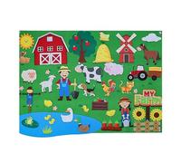 Fuzzy Felt Story Board Set for Kids, Dinosaur/Farm/City Train/Ins-ects/Letter Storytelling Game for Children, Portable Preschool Educational Interactive Toy Boys Girls, 104x75cm