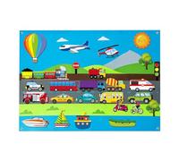 Fuzzy Felt Story Board Set for Kids, Dinosaur/Farm/City Train/Ins-ects/Letter Storytelling Game for Children, Portable Preschool Educational Interactive Toy Boys Girls, 104x75cm
