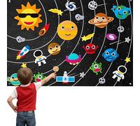Fuzzy Felt Story Flannel Board with Planets & Solar System Sets - Montessori STEM Wall Activity Toy for Toddlers (Ages 1-5), Preschool Learning Playboard, Ideal Birthday Gift
