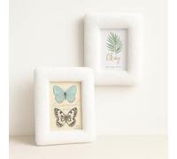 FUZZY FRAMES 6x4 Picture Frame with Glass Front 1PC. Faux Fur Picture Frame. Free-Standing and Wall Hanging pictures (SNOW)