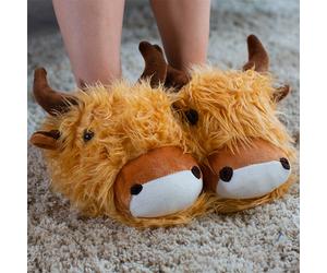 Fuzzy Friends Highland Cow Slippers