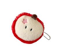 Fuzzy Fruit Keychain Purse Tiny Zippered Bag Cards Practical Design Students Travel-Friendly Plush Gift Wallet for Students