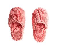 Fuzzy Full Slippers Women Minimalist Plain Ladies Slippers Fleece-Lined Thickened Easy-Care Mop-Style Floor-Cleaning Shoes Non-Slip Indoor Outdoor House Shoes UK Size 3.5-6.5 Red
