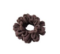 Fuzzy Hair Ties 5Pcs Women Solid Flods Plush Scrunchies Elastic Hair Bands Ponytail Hold Ropes Tie Rubber Accessories(Brown)