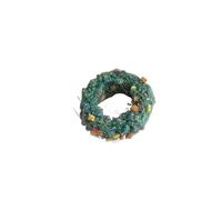 Fuzzy Hair Ties Colored Dot Plush Hair Loop High Elastic Thick Ponytail Holder No Harm Scrunchie Women Accessory(Green-1 PC)