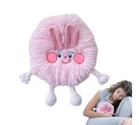 Fuzzy Hot Water Bag, Plush Warm Water Bag | Double Layer Heating Pad | 350ml Cute Hand Warmer Bag for Menstrual Cramps, Neck and Shoulder