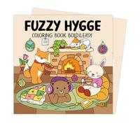Fuzzy Hy-gge:Cute and Cozy Coloring Book for Adults and Teens,Animal Coloring Book,40 Pages Stress Relief Creative Winter Animal Coloring Book,Easy to Use,Portable for for Teens and Adults