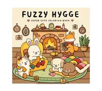 FUZZY HYGGE Coloring Book - Cute Colouring Book for Adults & Teens, Featuring Adorable Scenes with Animal Characters for Stress Relief and Relaxation