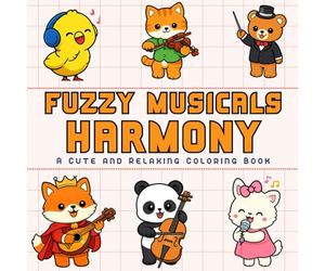 Fuzzy Musicals Harmony: A Cute and Relaxing Coloring Book Featuring Fuzzy Animal Duets, Choirs, and Musical Friendships, Illustrated in Bold ... Art for Easy Coloring and Peaceful Creativity
