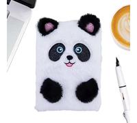 Fuzzy Panda Journal, A5 Embroidery Plush Toy Sketchbook Notebook, Cute Softcover Writing Journal, Textured Design Feature, Creative Stationery Gift for Men,