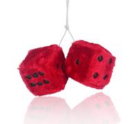 Fuzzy Plush Dice, Universal Fashionable Car Square Decoration Easy to Install Dice Car Hanging Furry Dice with Dots for Car Rearview Mirror